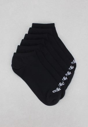 Adidas Men Thin Linear Low Cut Socks 3 Pairs Black
