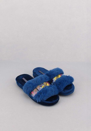 Crof Women's Plush Slippers Blue