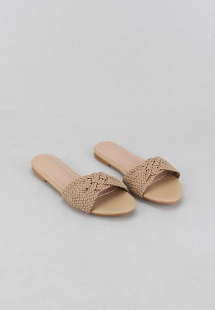 Lararossi Women's Flat Slipper Beige