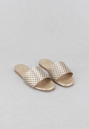 Lararossi Women's Flat Slipper Gold