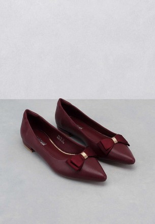 Lararossi Women's Flat Shoes Burgundy