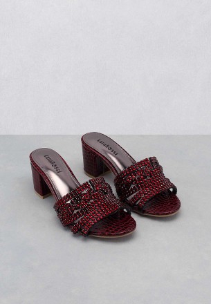 Lararossi Women's Heel Shoes Maroon