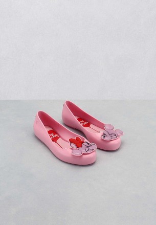 Melissa Kids Mini Sweet Love + Mick Flat Shoes Pink