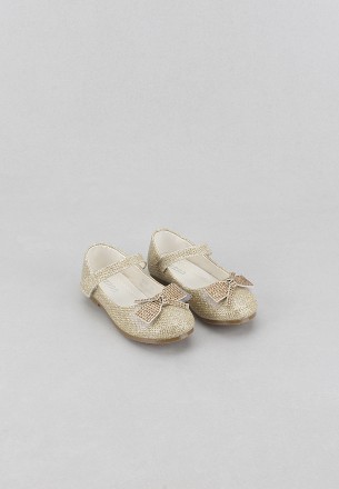 Meran Kids Flat Shoes Gold