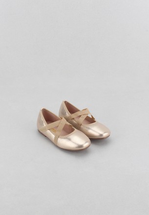 Meran Girls Flat Shoes Gold