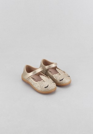 Meran Kids Flat Shoes Gold