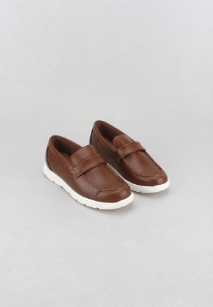 Meran Boys Slip Ons Brown