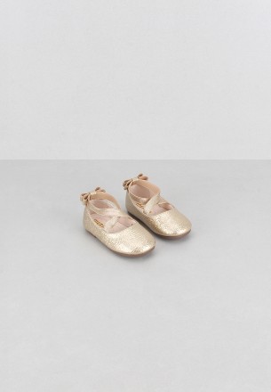 Meran Infant Flat Shoes Gold