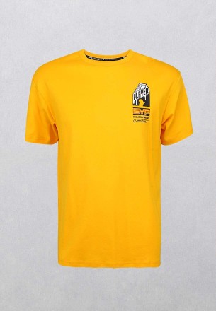 Peak Men's Round Neck T-shirts Yellow