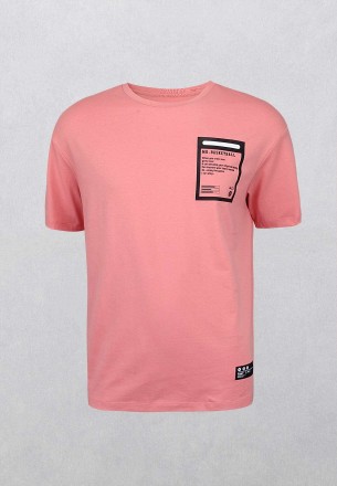 Peak Men's Round Neck T-shirts Pink
