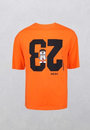 Peak Men's Round Neck T-shirts Orange