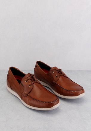 Rockport Men's Cullen Boat Flat Shoes Brown